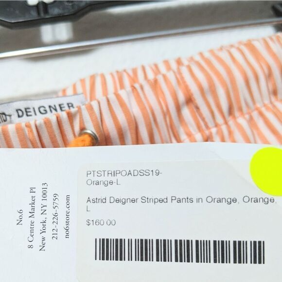 NWT ASTRID DEIGNER Striped Cotton Pants L - Picture 8 of 11